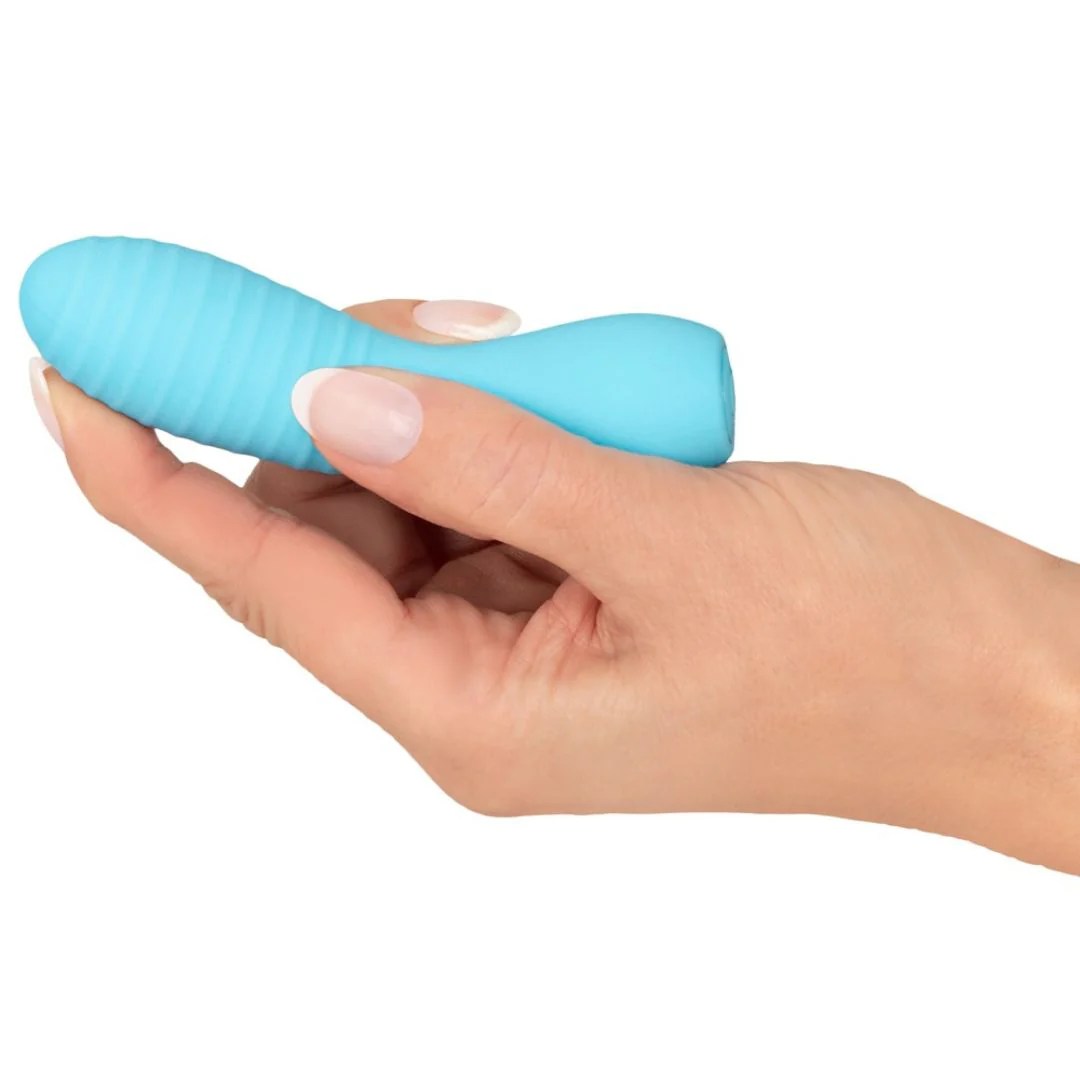 Minivibrator blau mit geraden Stimulationsrillen