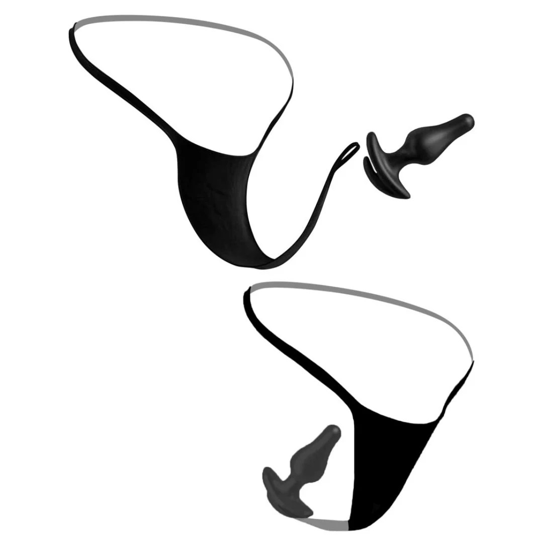 String mit Analplug und Doppel-Perlenkette