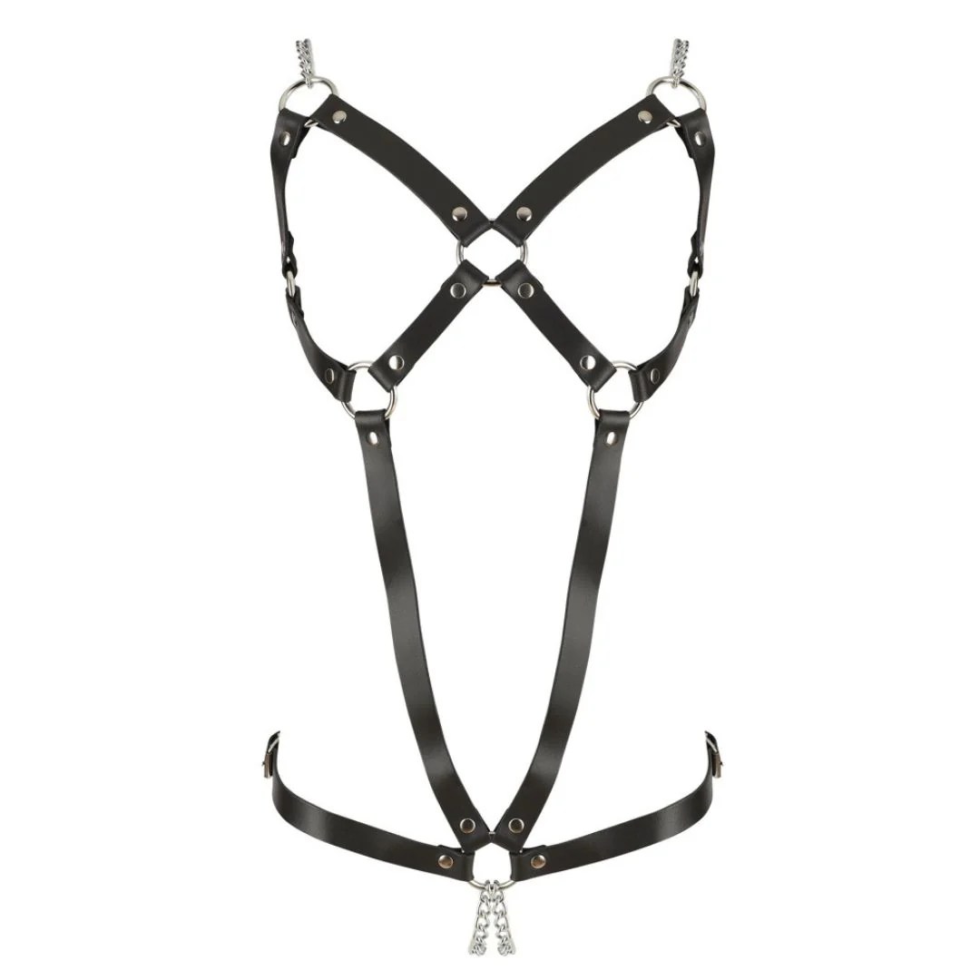 Leder-Harness mit Metallketten im Schritt