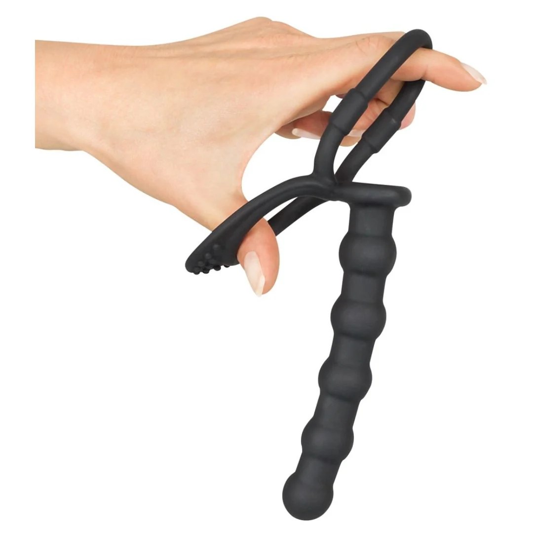 Penis-/Hodenring mit Analdildo