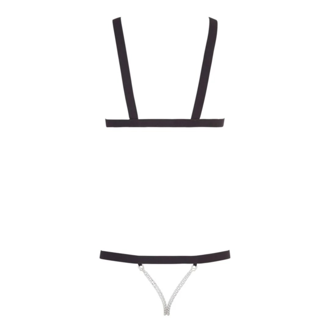 Harness mit Nieten und zwei Schrittketten