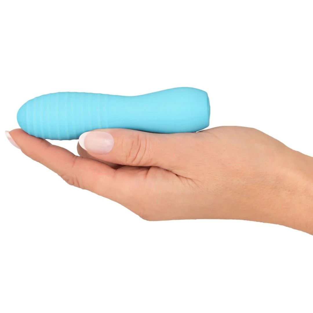 Minivibrator blau mit geraden Stimulationsrillen