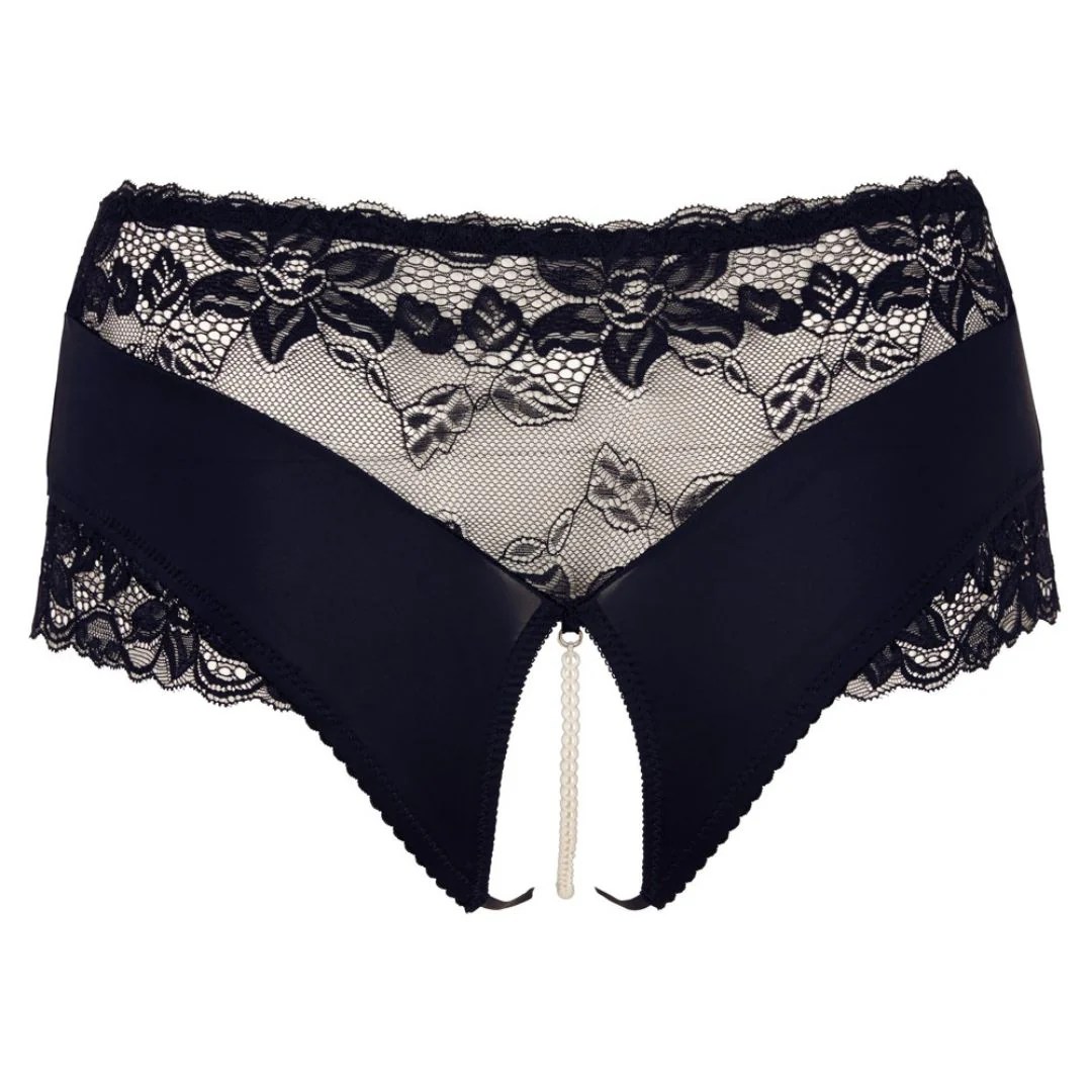 Spitzenslip ouvert mit Perlenkette im Schritt, 3XL - SALE