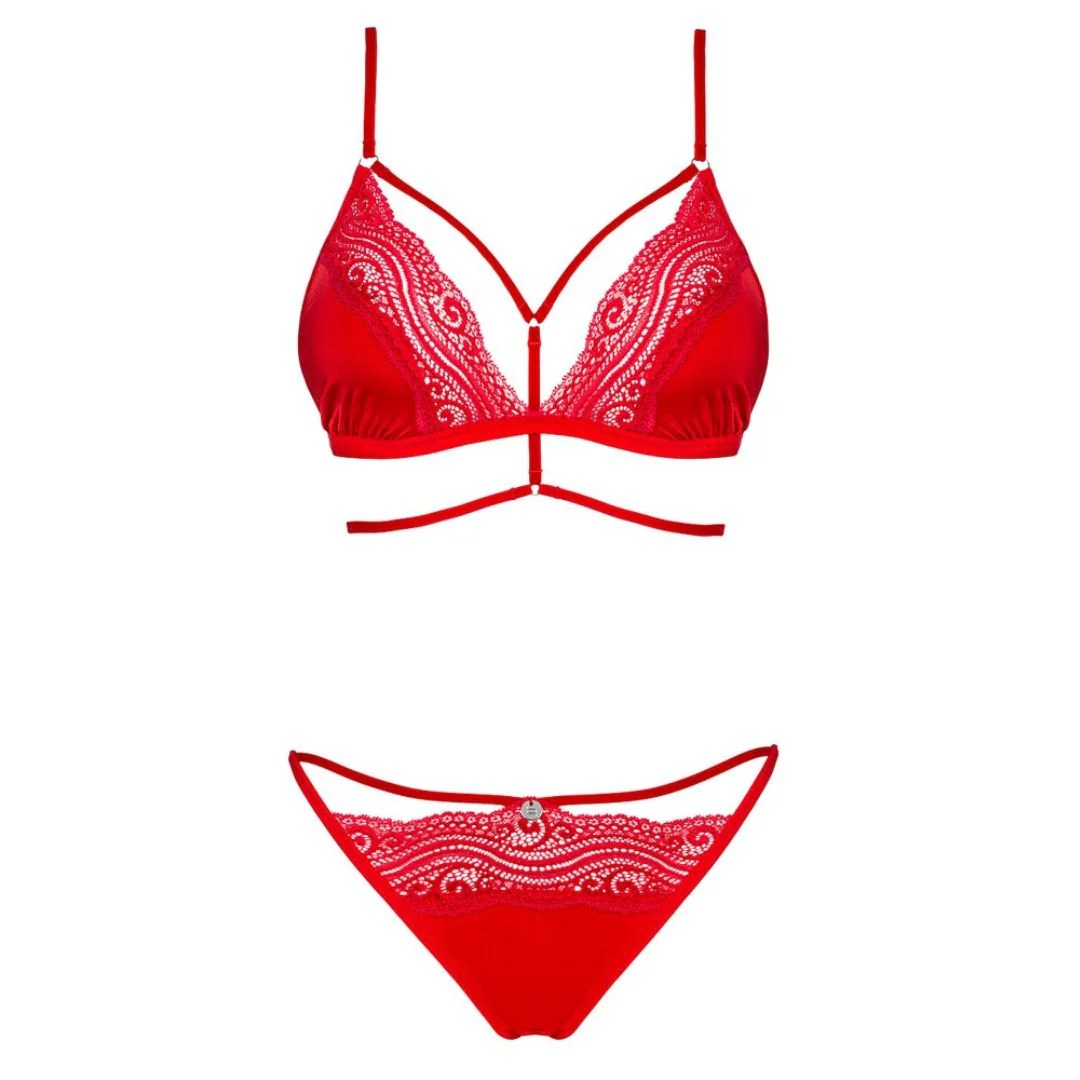 BH plus Slip mit Spitzeneinsätzen