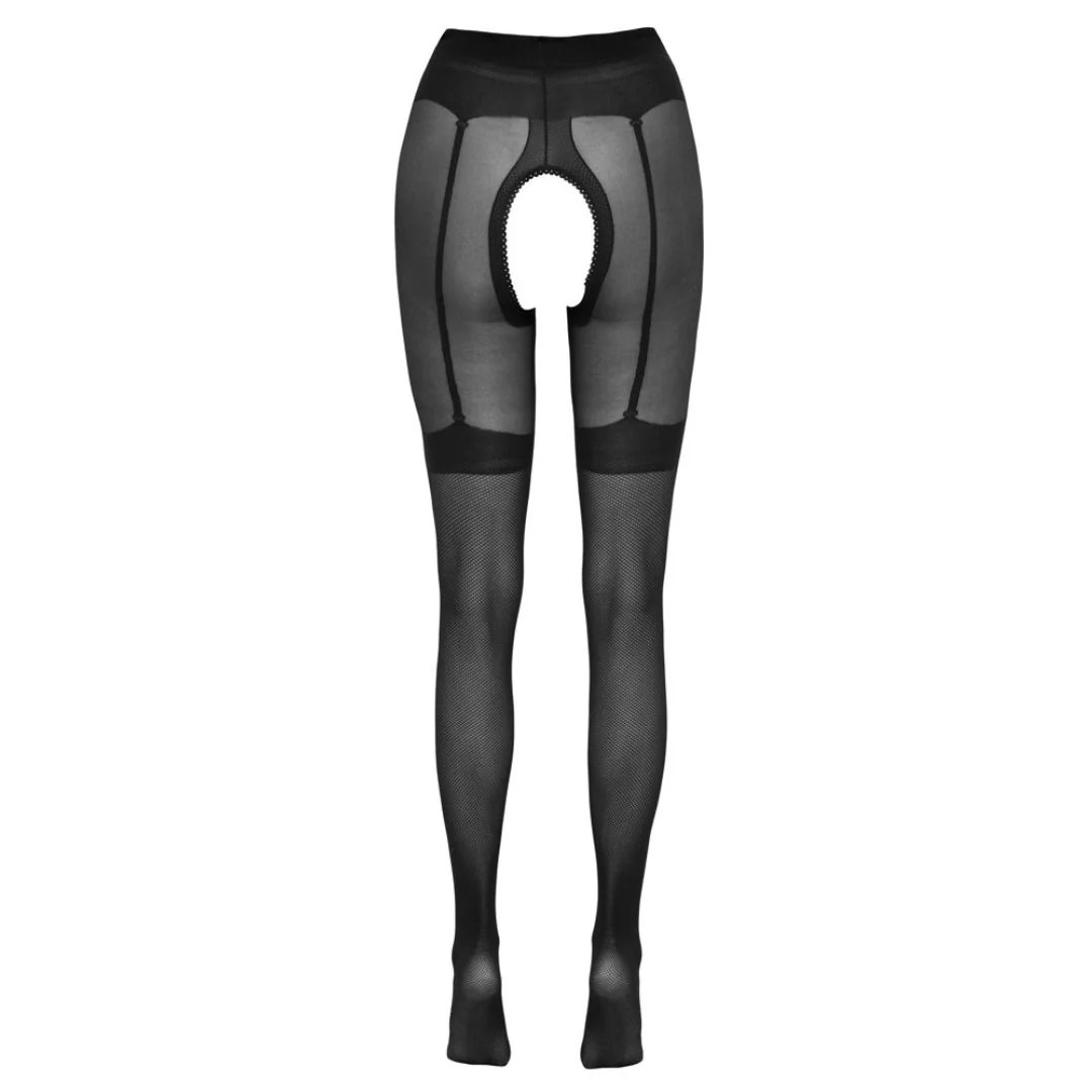 Straps-Strumpfhose ouvert mit eingewebter Strapse