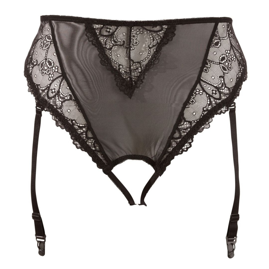 Straps-Slip ouvert mit Spitzen-Taillenbund