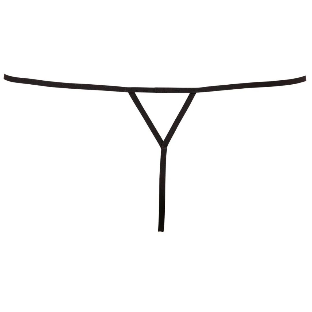 String mit Perlenverzierung und Riemchen