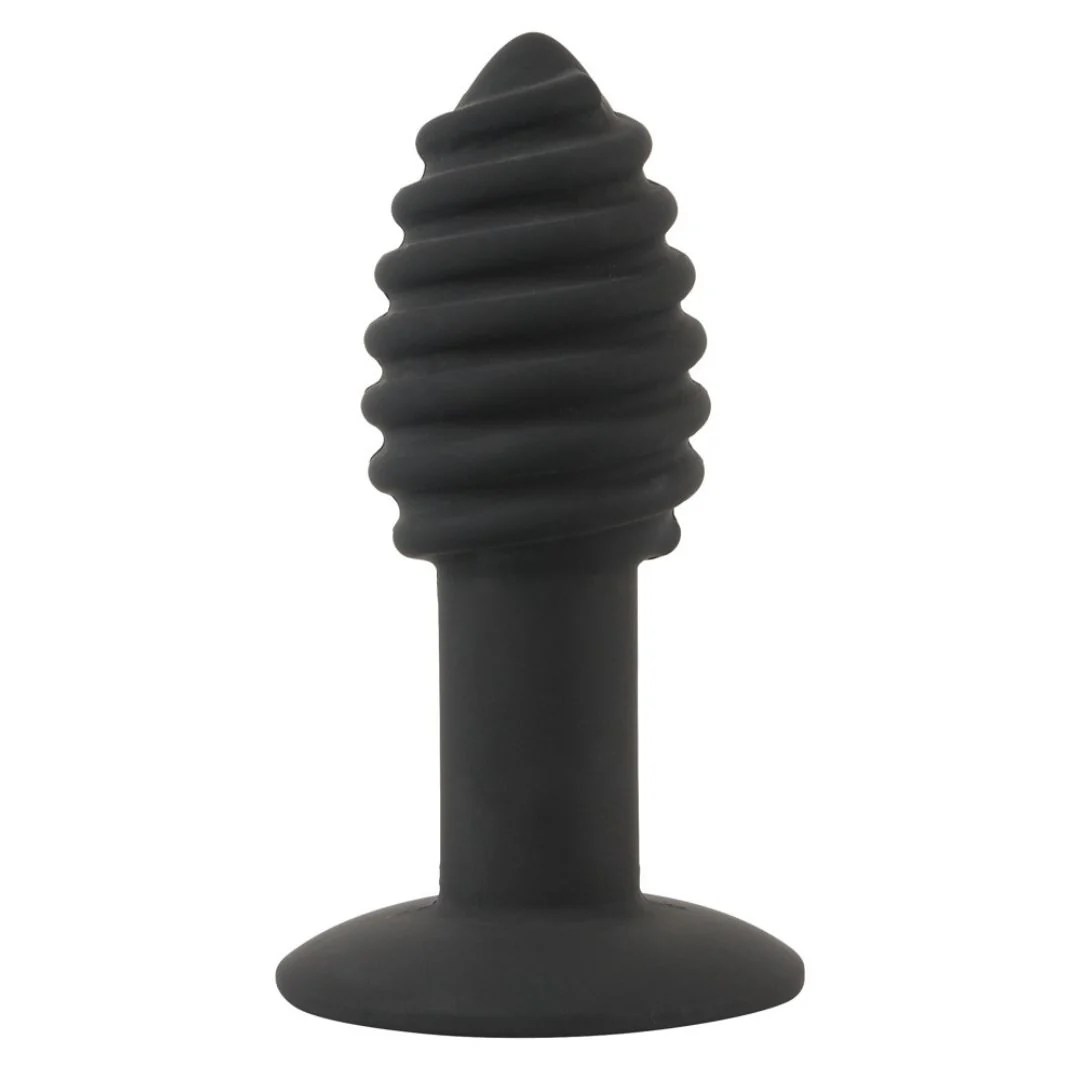 Vibro-Analplug mit ausgeprägter Rillenstruktur