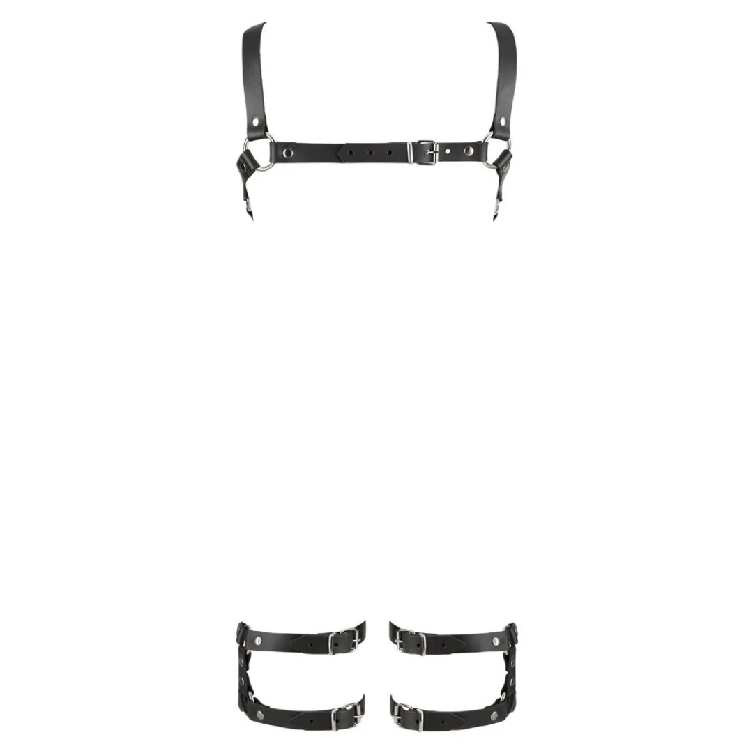 Harness aus Leder mit abnehmbaren Beinfesseln