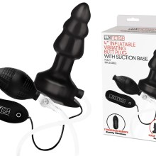 LUX FETISH 4” Inflatable Vibrating Butt Plug with Suction Base LUX FETISH 4” Inflatable Vibrating Butt Plug with Suction Base