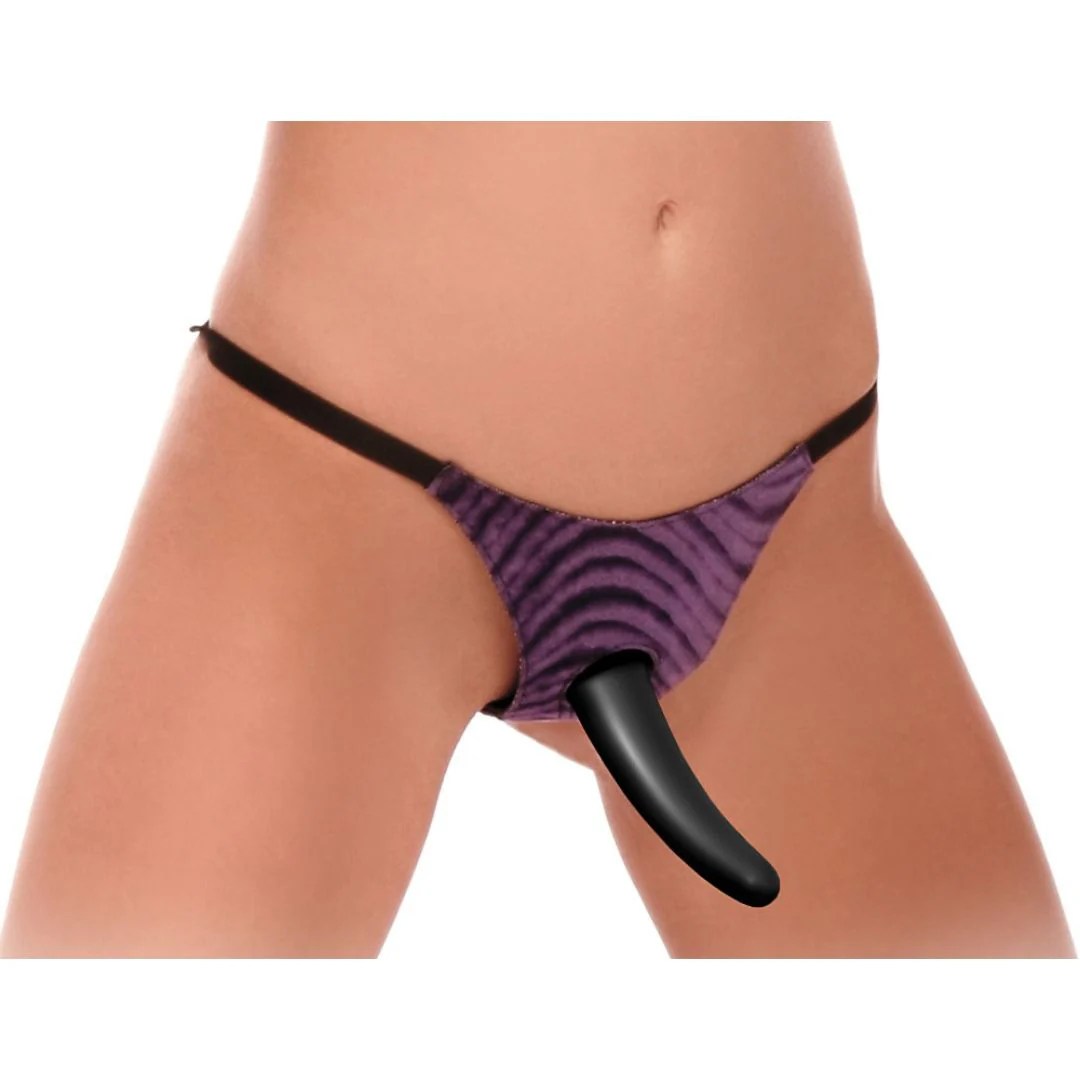 Strap-On-String mit Dildo und Vibrobullet