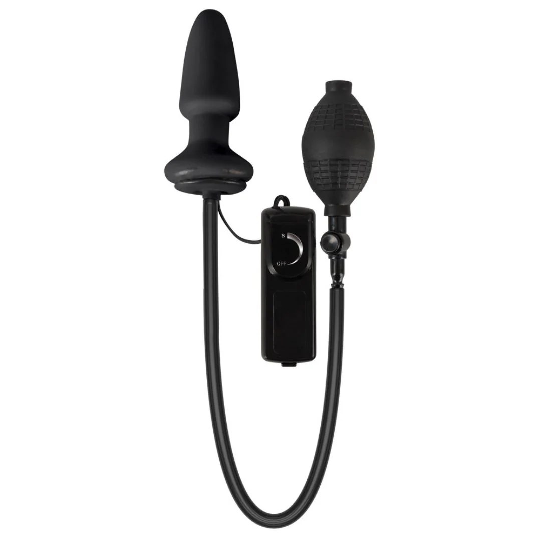 Latex-Analplug mit Ballpumpe und Vibration