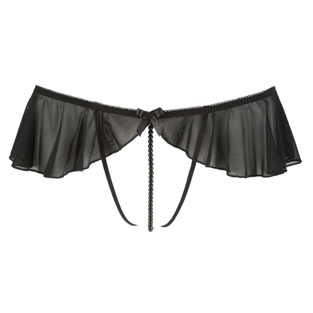String ouvert mit Volants und Perlenkette durch den Schritt