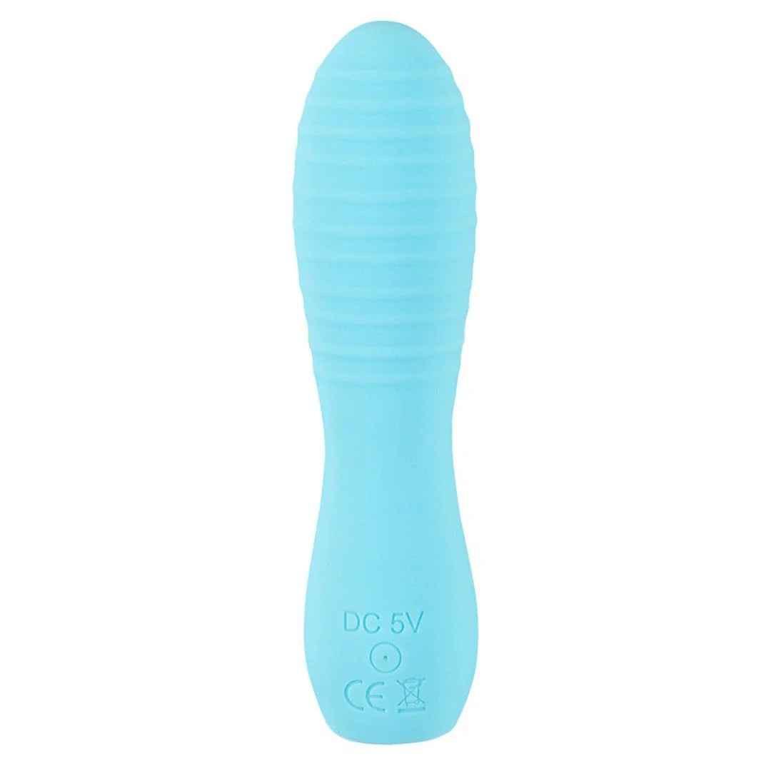 Minivibrator blau mit geraden Stimulationsrillen