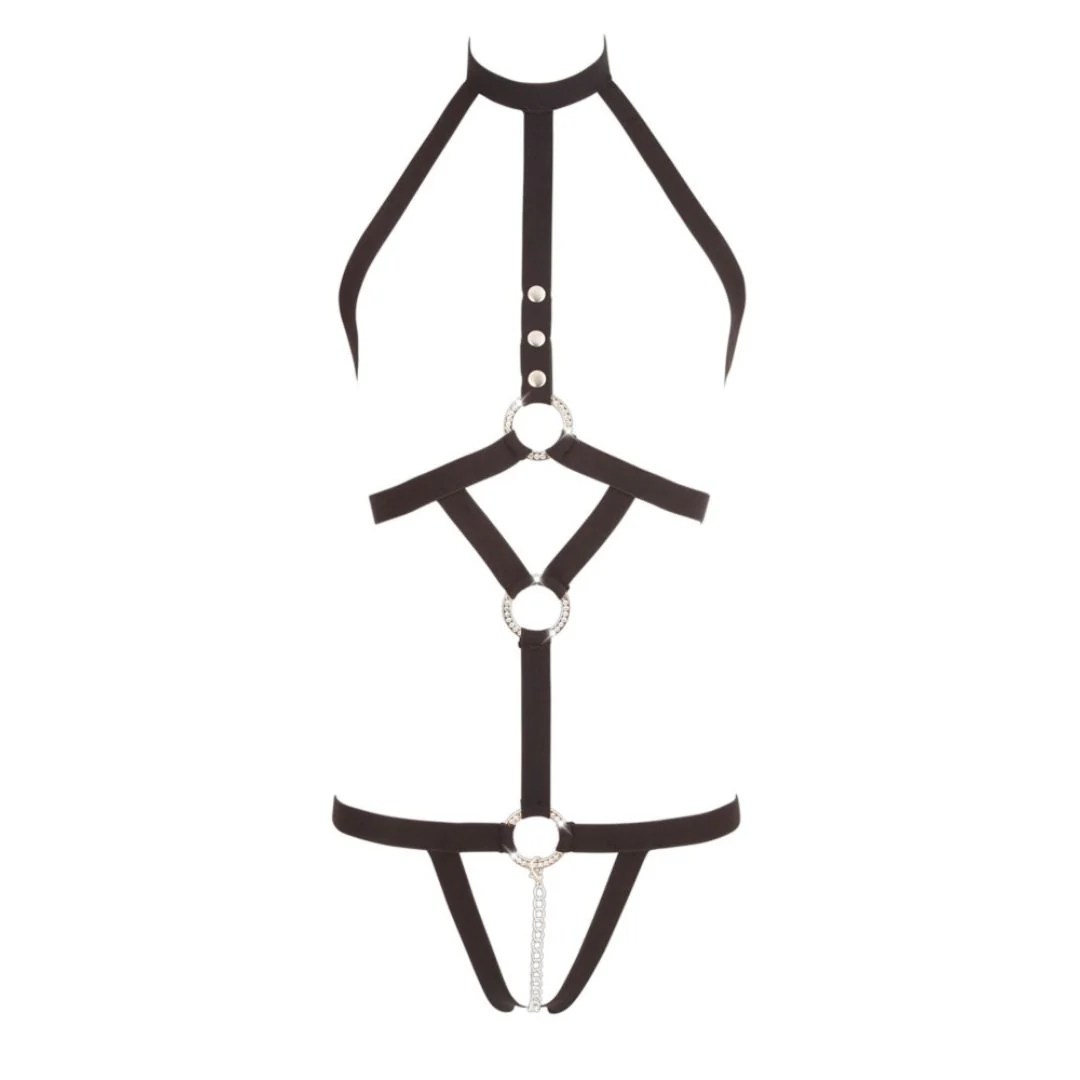 Harness mit Strass und Schrittkette