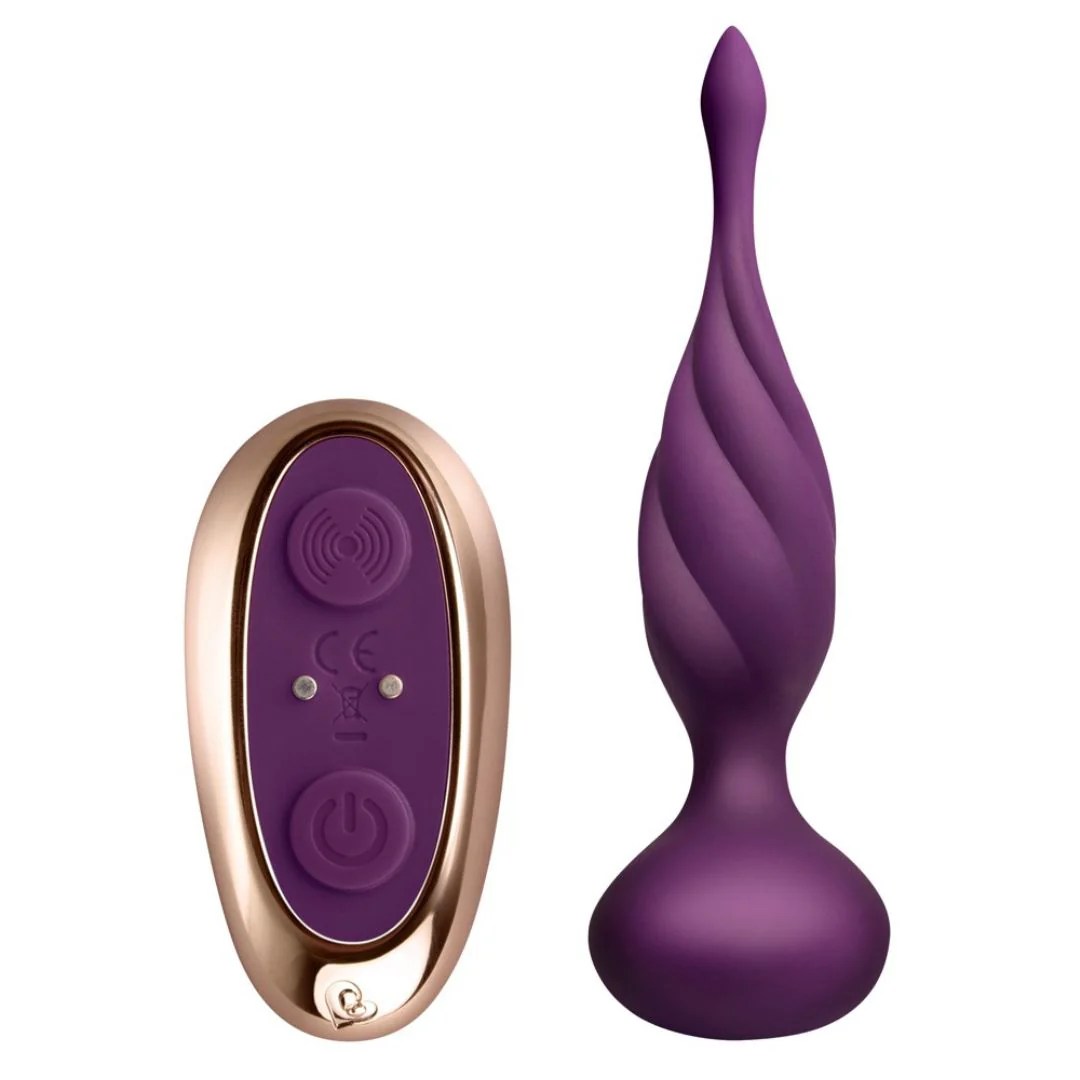 Vibro-Analplug mit Spiralstruktur und Fernbedienung
