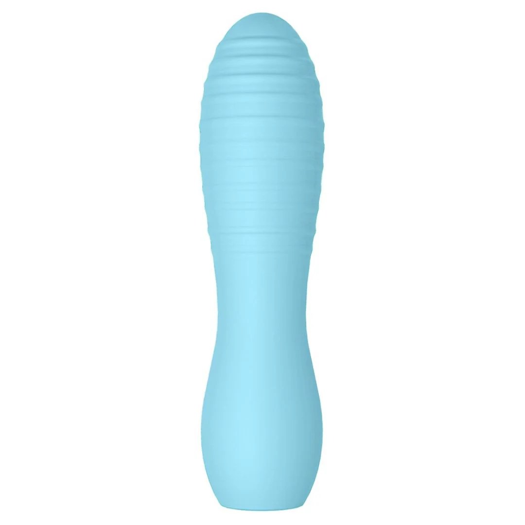 Minivibrator blau mit geraden Stimulationsrillen