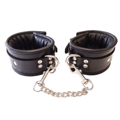 Leather Wrist Cuffs (Padded) Black Leather Wrist Cuffs (Padded) Black