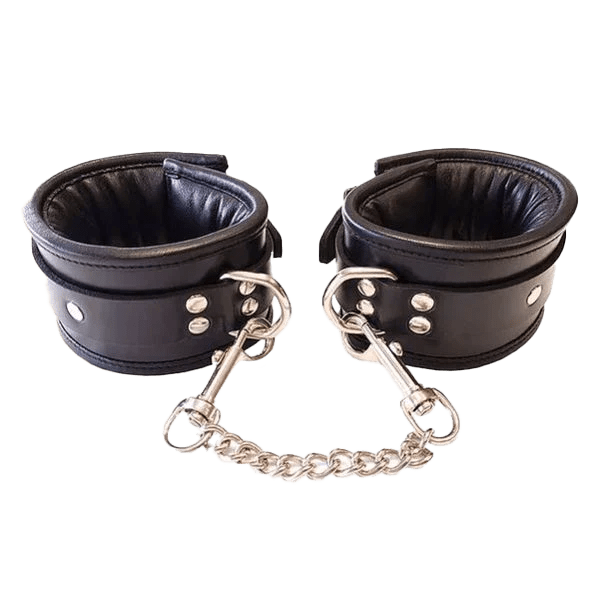 Leather Wrist Cuffs (Padded) Black
