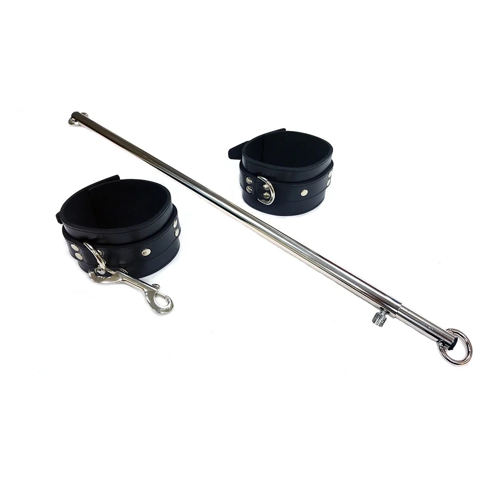 Leg Spreader Bar Adjustable with Leather Cuffs