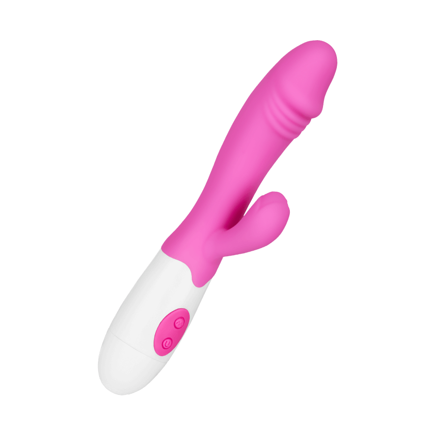 Kraftvoller Silikon-Rabbit mit stilisierter Eichel, 19 cm