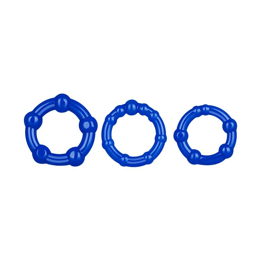 Beaded Cockrings, 3 Teile, 2 - 5 cm