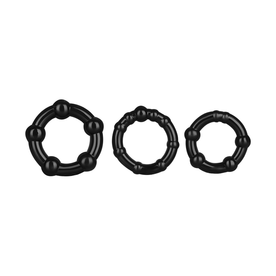 Beaded Cockrings, 3 Teile, 2 - 5 cm