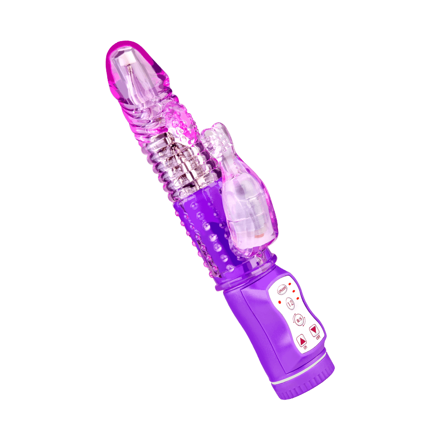 Rabbitvibrator mit Perlen, 21,5 cm