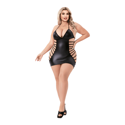 White Label - Strappy Wetlook Mini Dress White Label - Strappy Wetlook Mini Dress