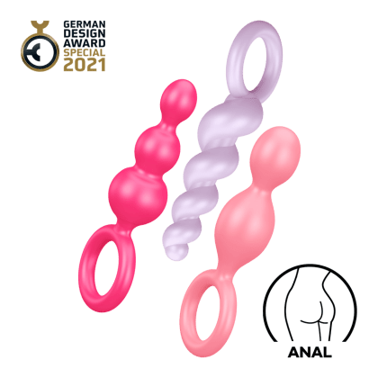 Satisfyer Booty Call aus Silikon, 13,5 - 14 cm, 3 Teile Satisfyer Booty Call aus Silikon, 13,5 - 14 cm, 3 Teile