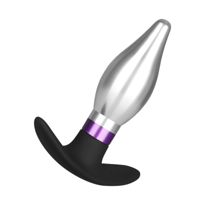 Edelstahl-Analplug mit Silikonbasis, 9,5 cm Edelstahl-Analplug mit Silikonbasis, 9,5 cm