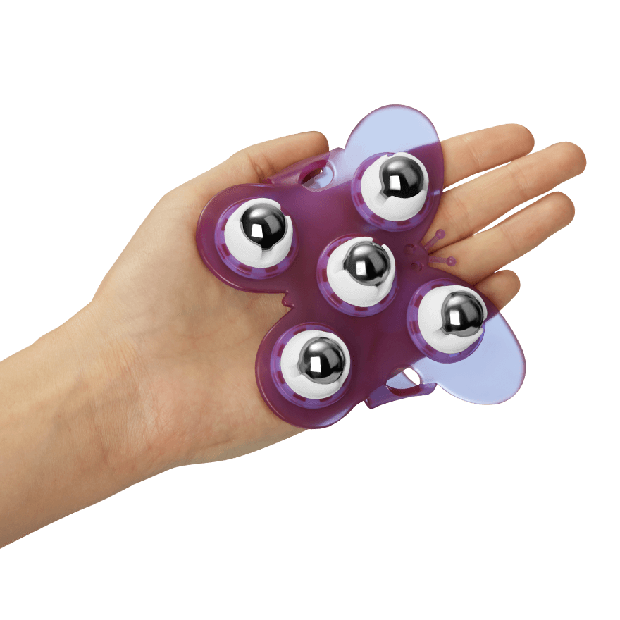 Massagehandschuh mit Edelstahlkugeln