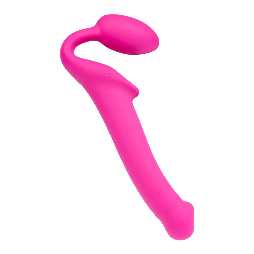 Vibrating Bendable Strap-On - Size M, 34 cm