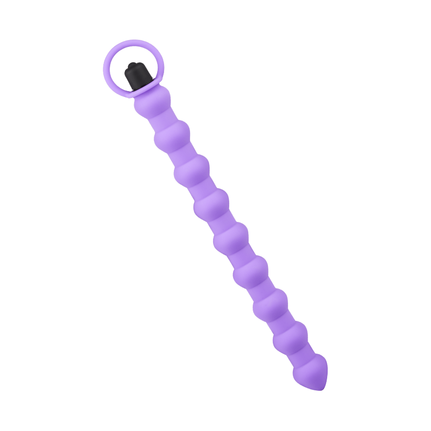 Silikon-Analkette mit Vibration, 28 cm