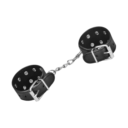 Nieten-Handfesseln in Leder-Optik Nieten-Handfesseln in Leder-Optik