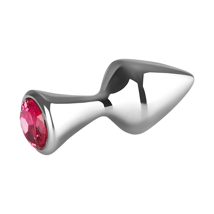 Kleiner Aluminium-Plug mit Kristall, 7 cm