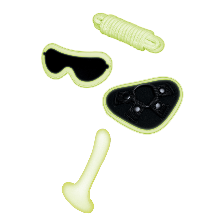 Glow in the Dark - Strap-On Set, 4-teilig