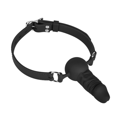 Mundknebel mit Dildo aus Silikon Mundknebel mit Dildo aus Silikon