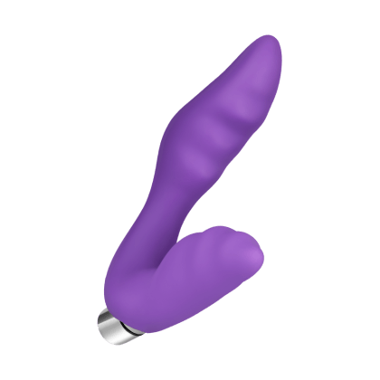 Analvibrator mit Dammreizer aus Silikon, 14 cm Analvibrator mit Dammreizer aus Silikon, 14 cm