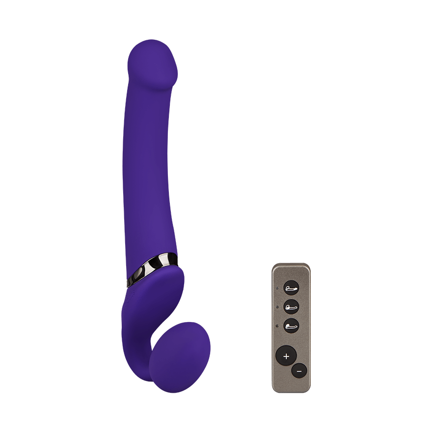 Vibrating Bendable Strap-On - Size M, 34 cm