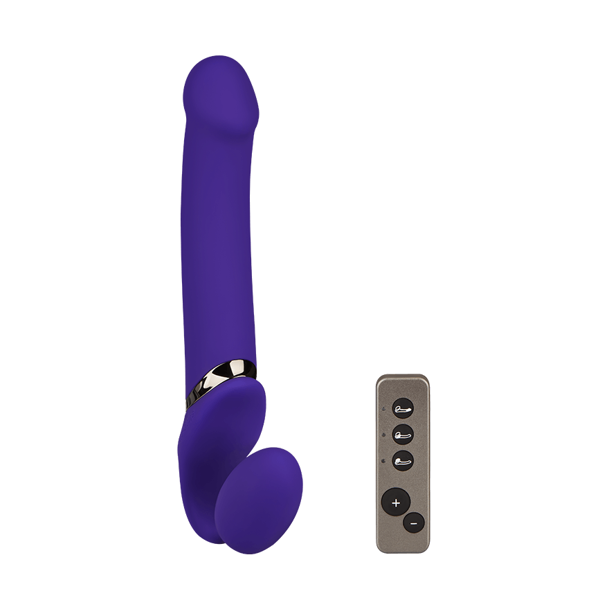 Vibrating Bendable Strap-On - Size L, 34 cm