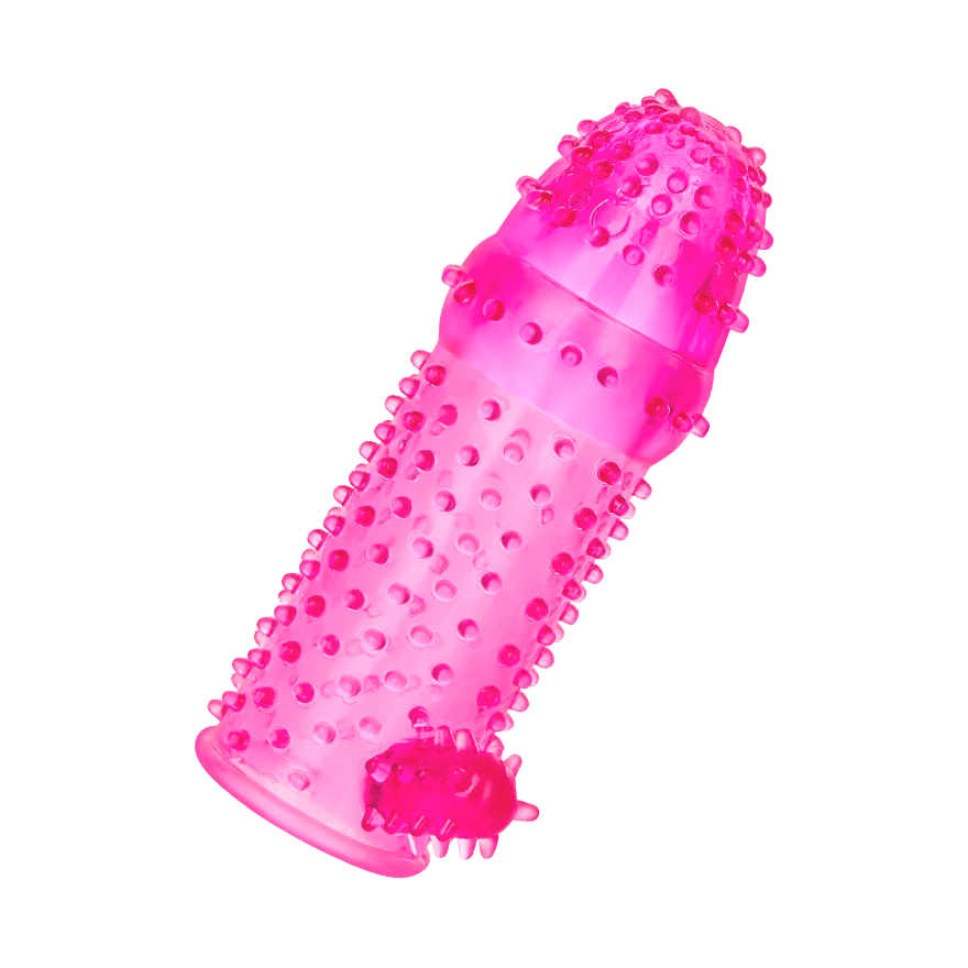 Genoppte Penishülle mit Klitorisreizer, 13 cm