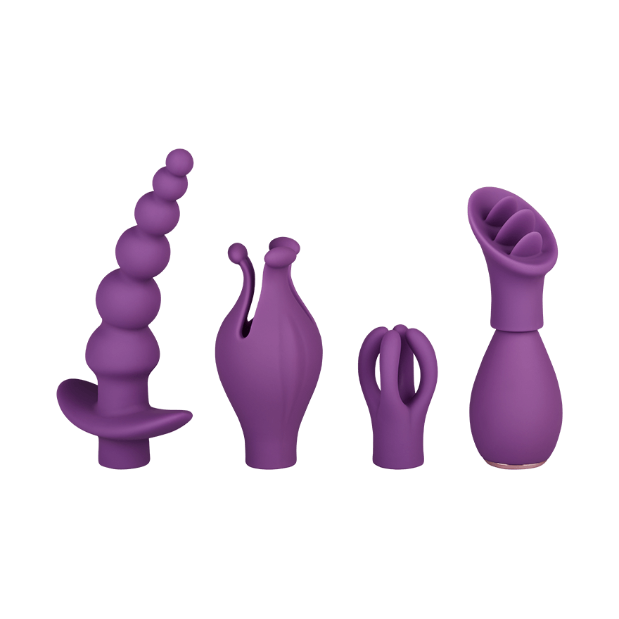 Vibrator-Set mit 4 Aufsätzen, 20 cm