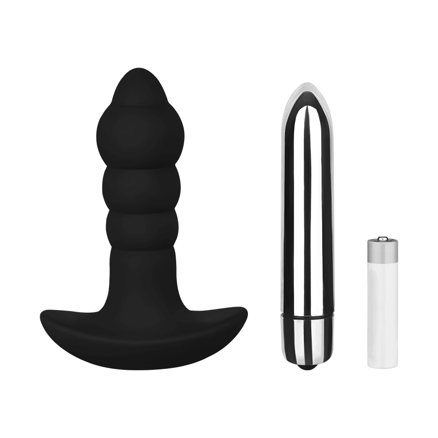 Gewellter Silikon-Analplug, 9,7 cm