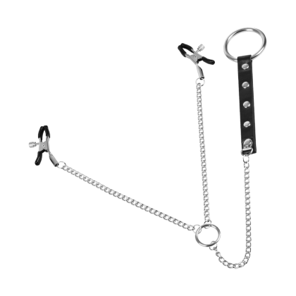 Nippelklemmen mit Metall-Penisring Nippelklemmen mit Metall-Penisring