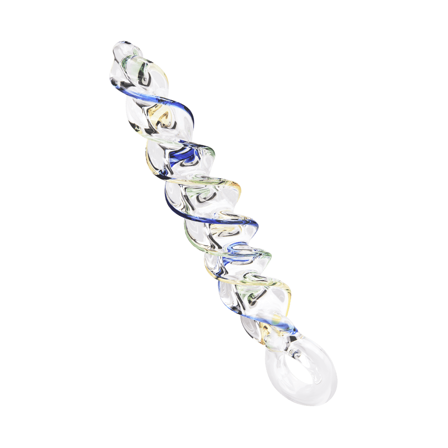 Glasdildo im Spiral-Design, 18 cm