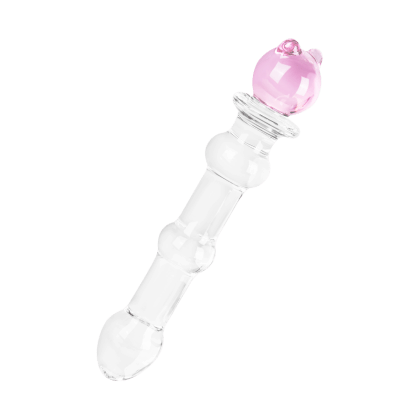 Glasdildo mit Bärchen-Applikation, 18 cm Glasdildo mit Bärchen-Applikation, 18 cm
