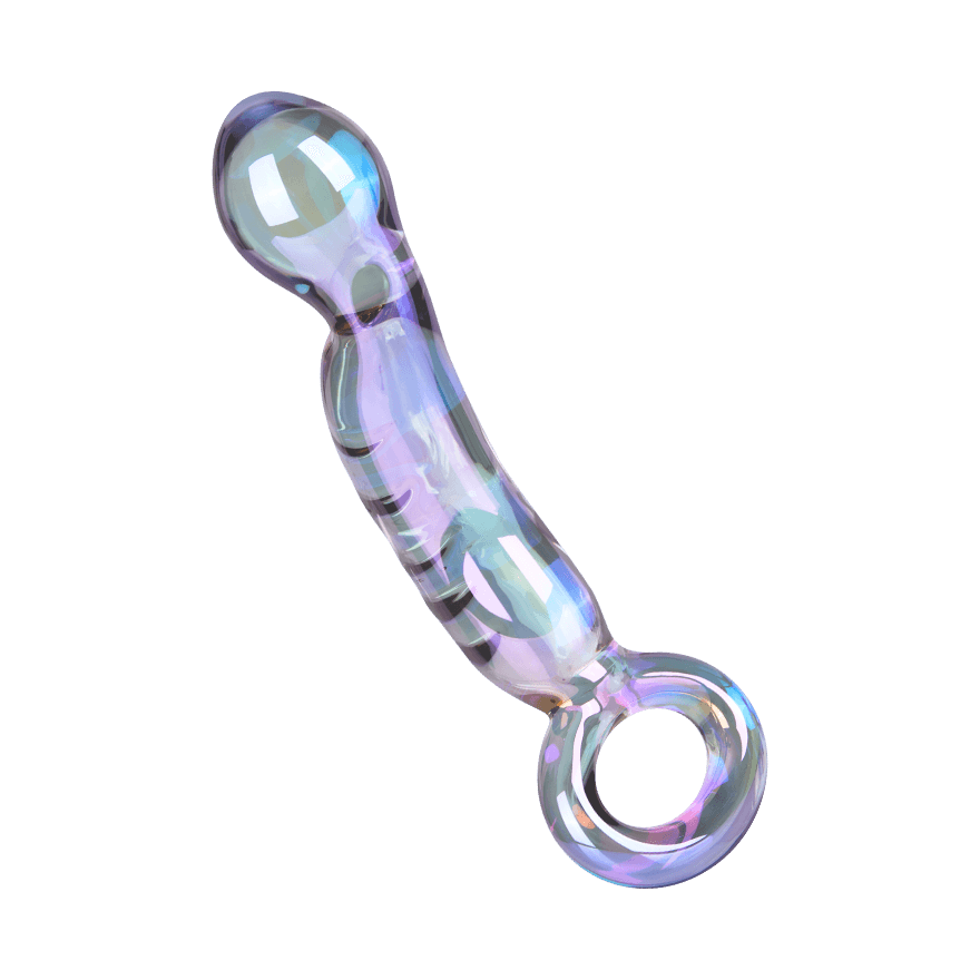 Glasdildo mit Haltering, 16 cm