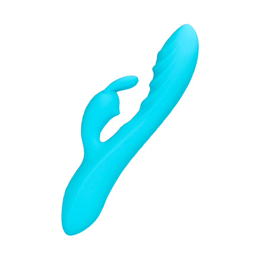 Ribbed Ultra Soft Silicone Rabbit Vibrator, 21 cm