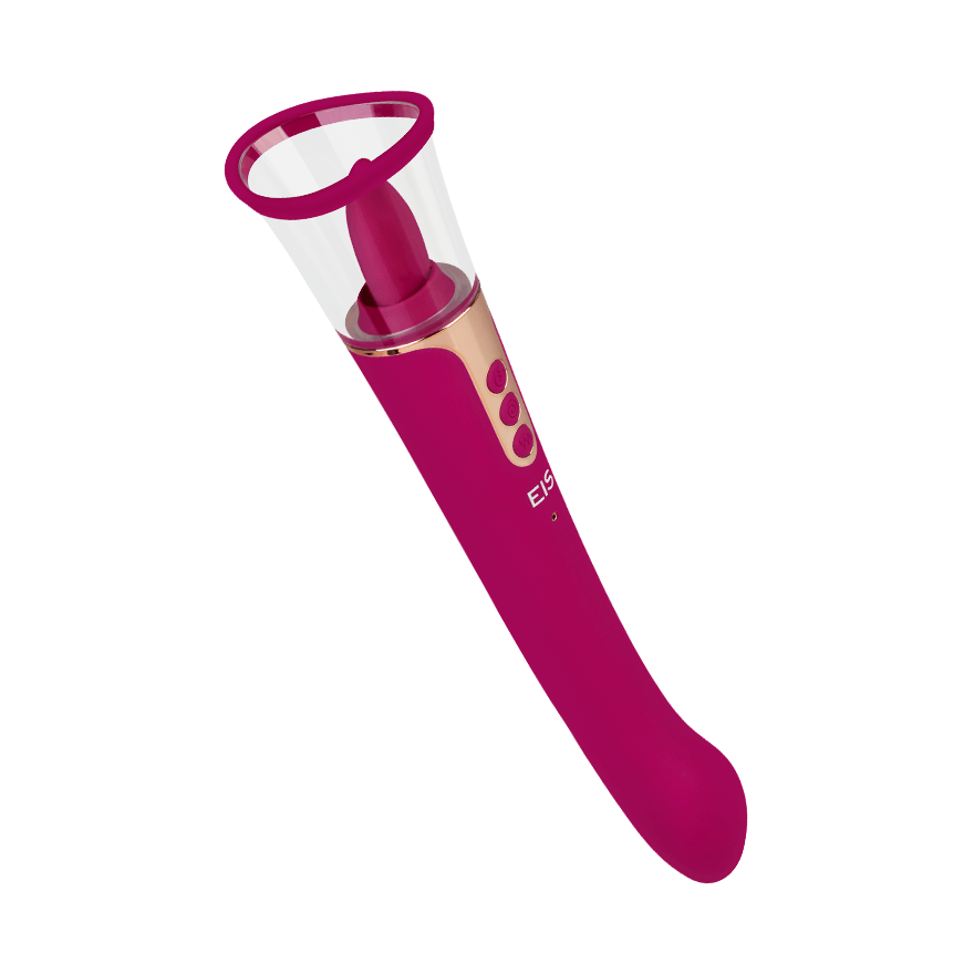 Doppelvibrator mit Saugfunktion, 26,7 cm